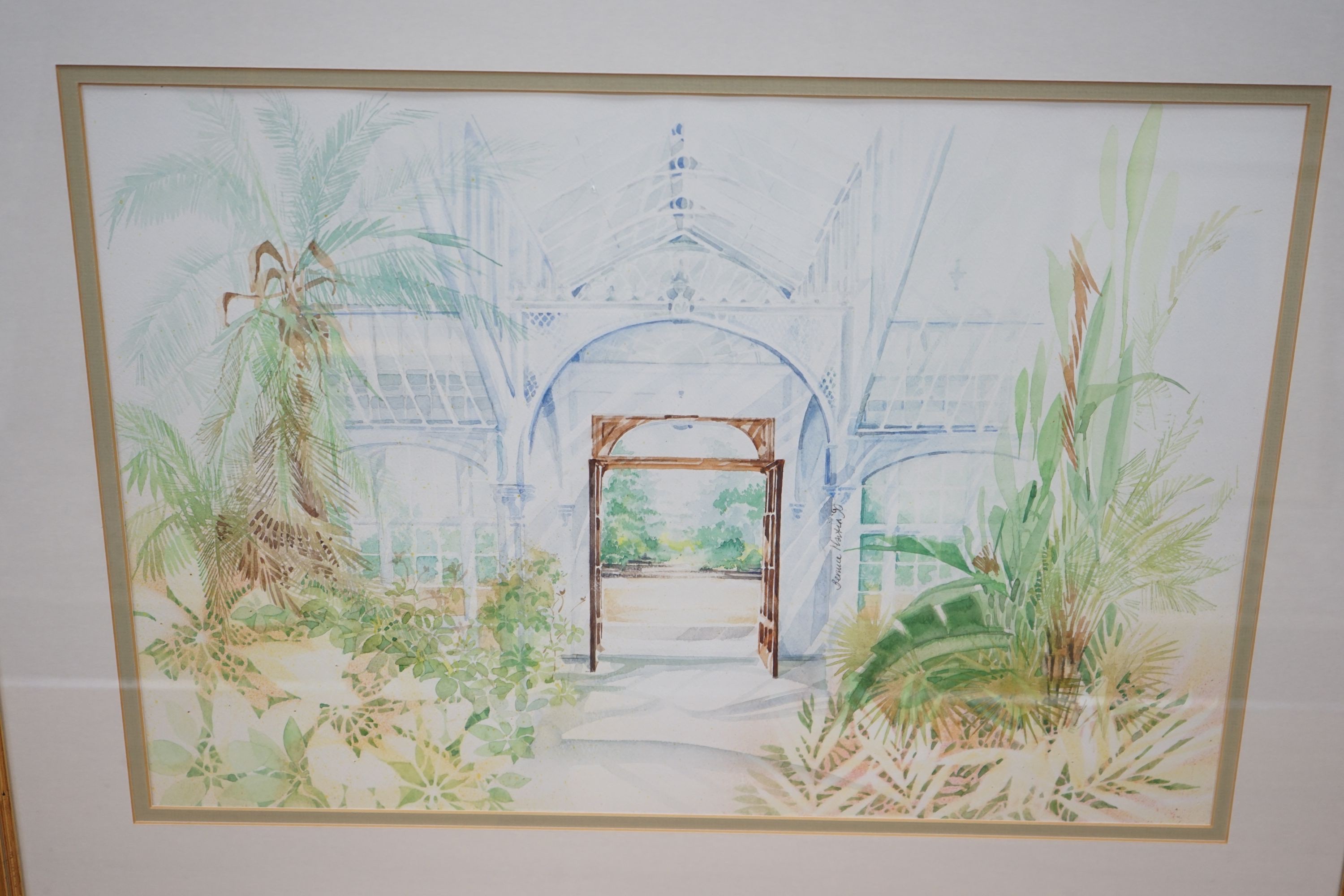 Bernice Martin, pair of watercolours, Kew Series I and 2, signed and dated '90, 44 x 65cm